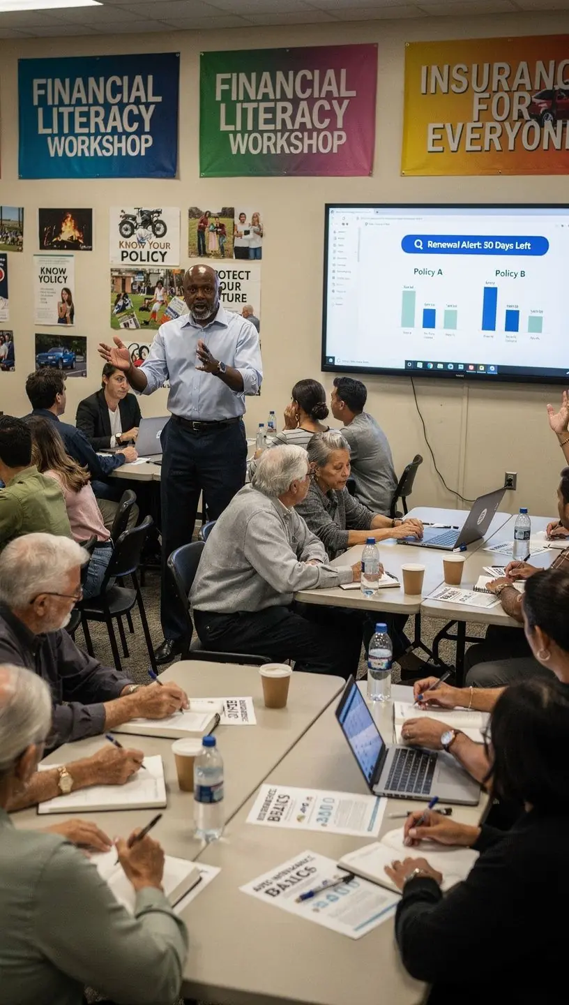Osoba analizująca szczegóły polisy ubezpieczeniowej na laptopie.