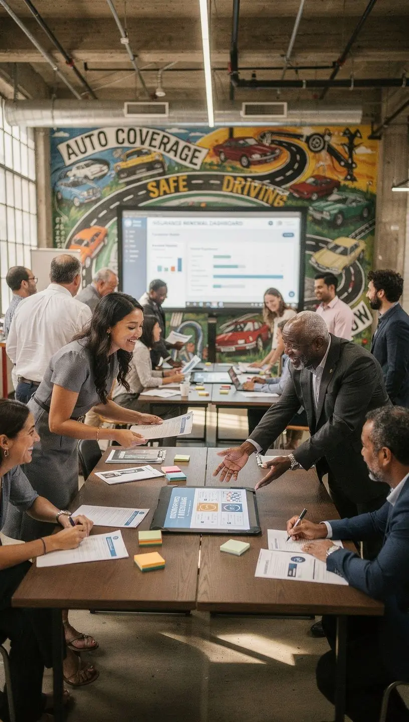 Kobieta analizująca różne opcje ubezpieczenia samochodu na laptopie.